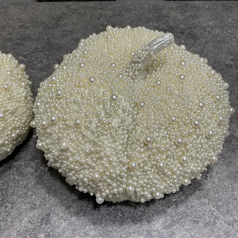 Elegant Pearl-Embellished cream Pumpkin set